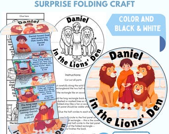Daniel in the Lions’ Den Bible Craft for Kids – Printable Faith and Courage Folding Booklet for Sunday School