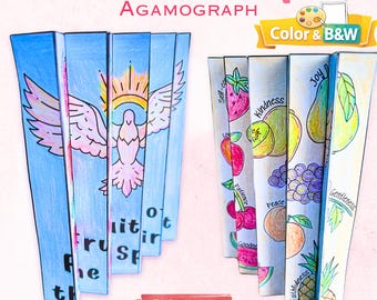 Fruit of the Spirit Agamograph Craft – Sunday School Bible Activity (Digital Download)