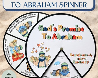Printable God’s Promise to Abraham Coloring Spinner Wheel | Sunday School Craft | Kids Ministry Activity | Abraham Bible Activity for Kids