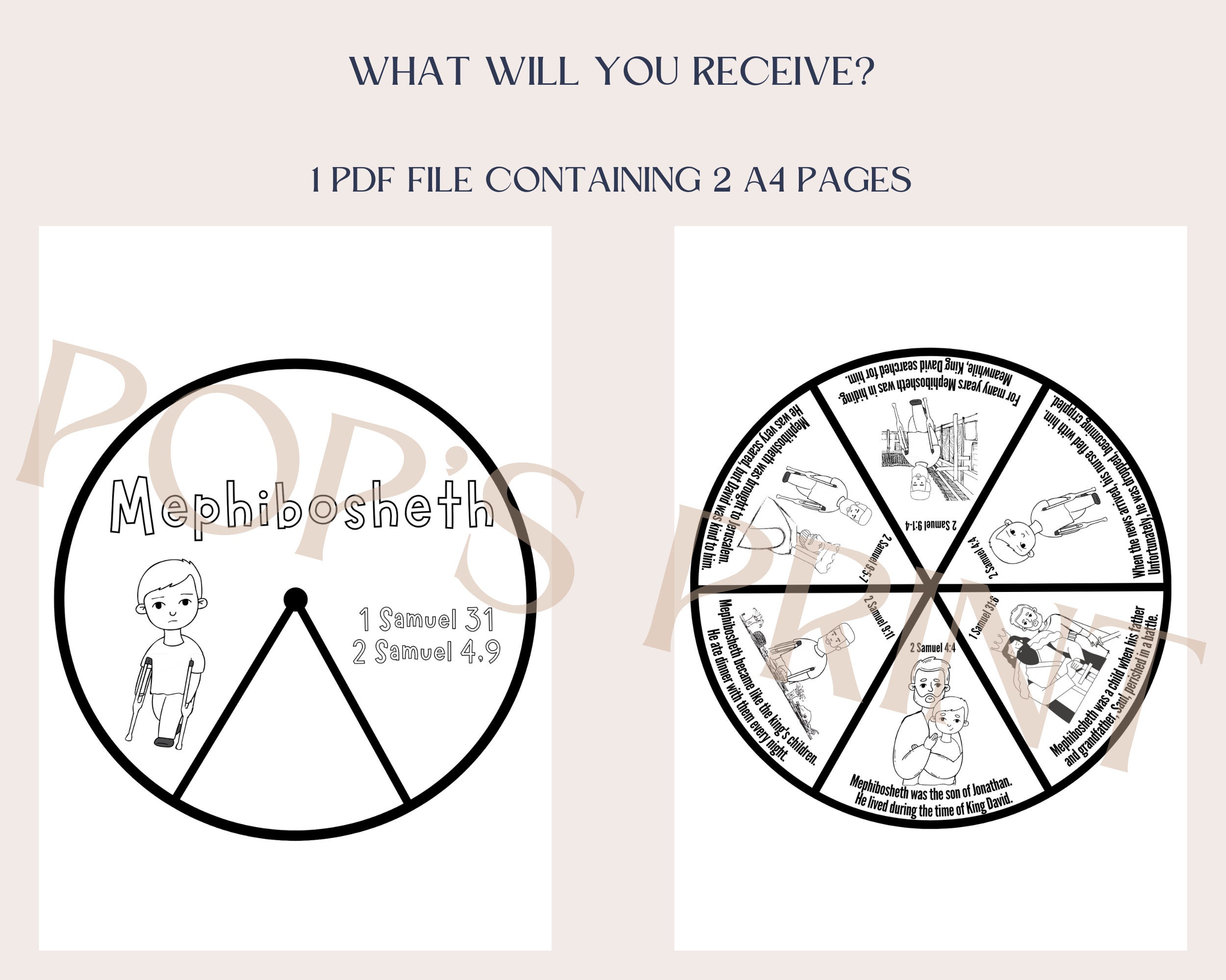 Mephibosheth Spinner Wheel Mephibosheth Craft Sunday School Craft Bible