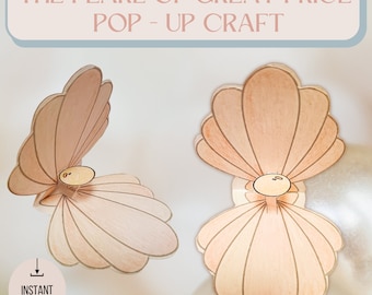 Sunday School Craft The Parable of the Pearl of Great Price, Printable Kids Ministry Activity, Homeschool Bible Project, Pop-up Paper Craft