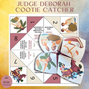 Judge Deborah Cootie Catcher| Judge Deborah Sunday School Craft| Ministry Craft| Deborah Bible Activity for Kids| Memory Game Bible Lesson