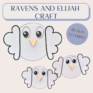 Ravens and Elijah craft| Sunday school craft| Kids ministry craftl Bible activity for kids|