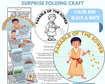 Parable of the Sower Craft | Bible Lesson Activity for Kids | Sunday School Coloring Booklet