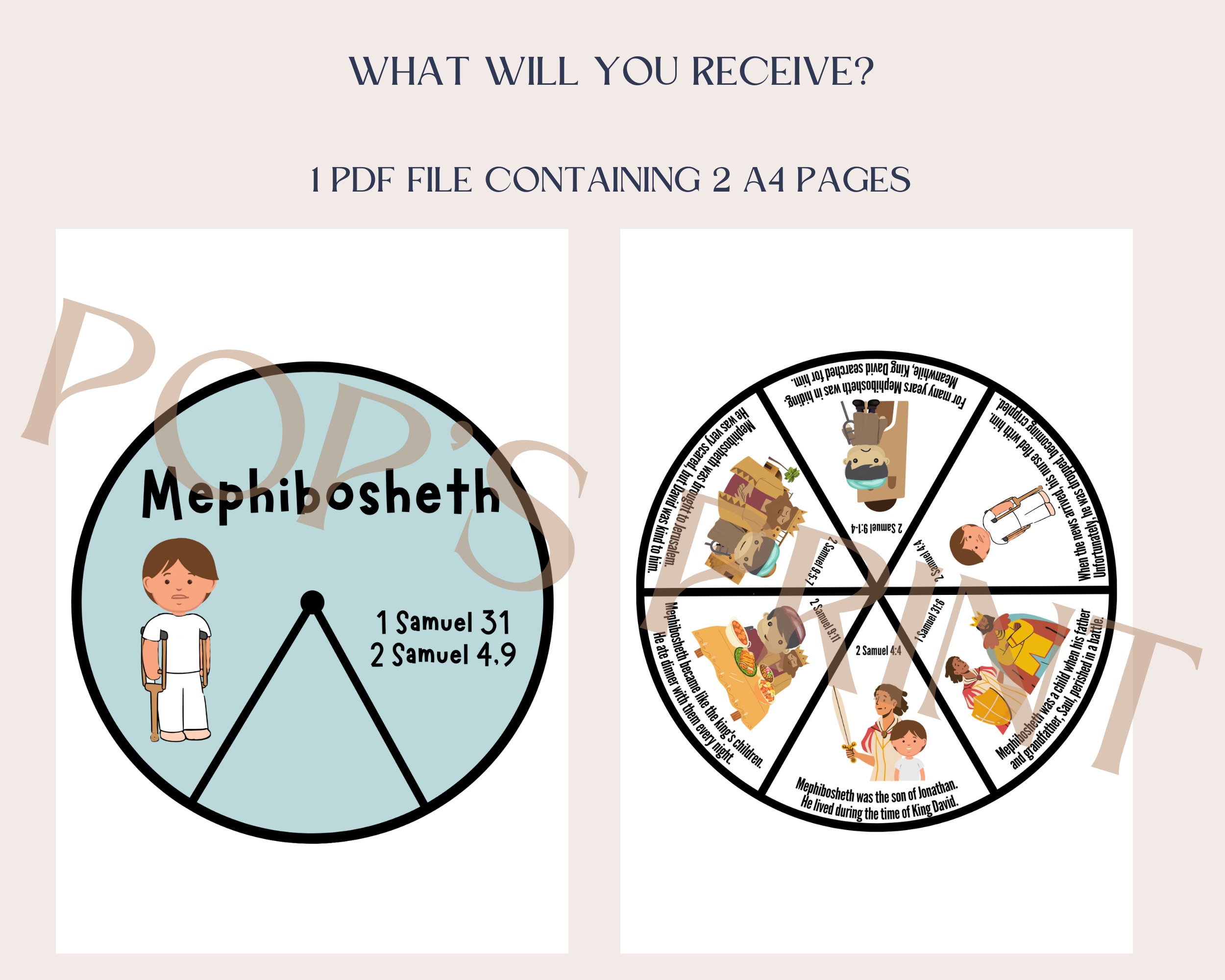 Mephibosheth Spinner Wheel Mephibosheth Craft Sunday School Craft Bible