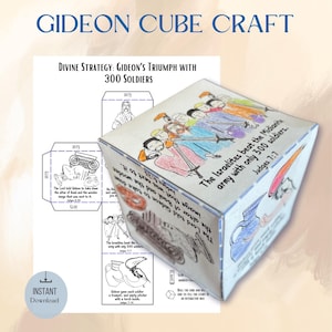 Druckbare Gideon Cube Craft, druckbare Bibelaktivität, Gideon Memory-Spiel, Kinderbibellektion, Sonntagsschule, christliches Handwerk, Bibelspiel