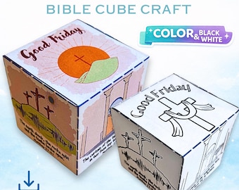 Good Friday Paper Cube Craft | Sunday School Activity (Digital Download)