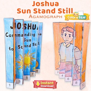 Joshua and the Sun Stand Still Agamograph Craft, Sunday School Bible Story Activity (Digital Download)
