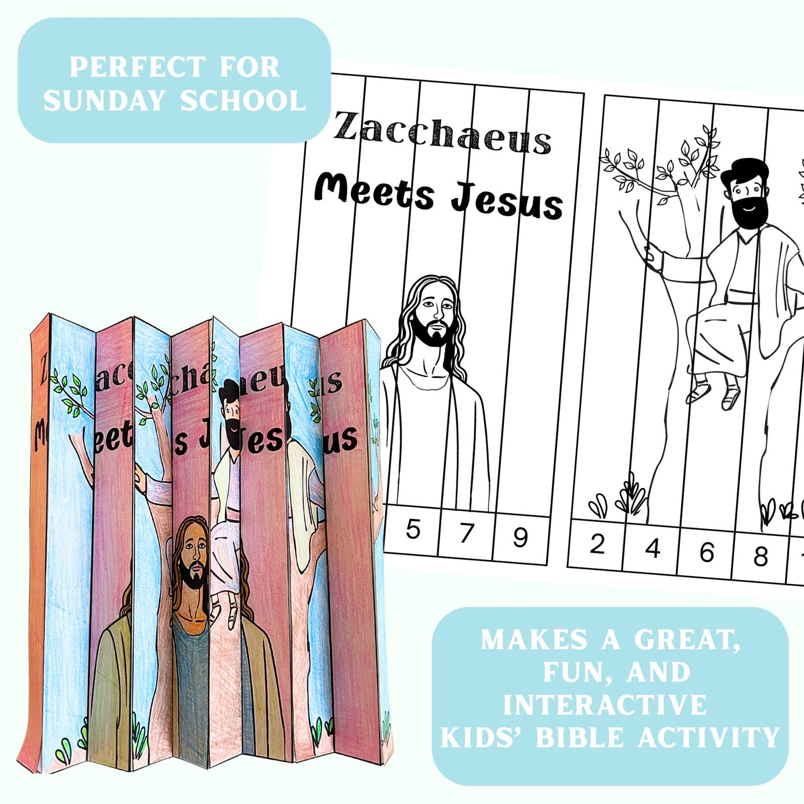 Jesus Meets Zacchaeus Agamograph Craft – Sunday School Bible Activity ...