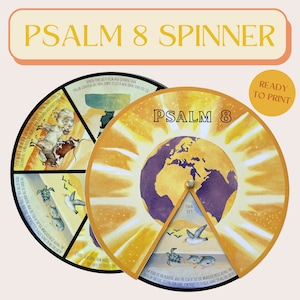 Psalm 8 Spinner Wheel | Psalm 8 Craft | Sunday School Craft | Kids Ministry Craft | Bible Activity for Kids | Memorize Psalms