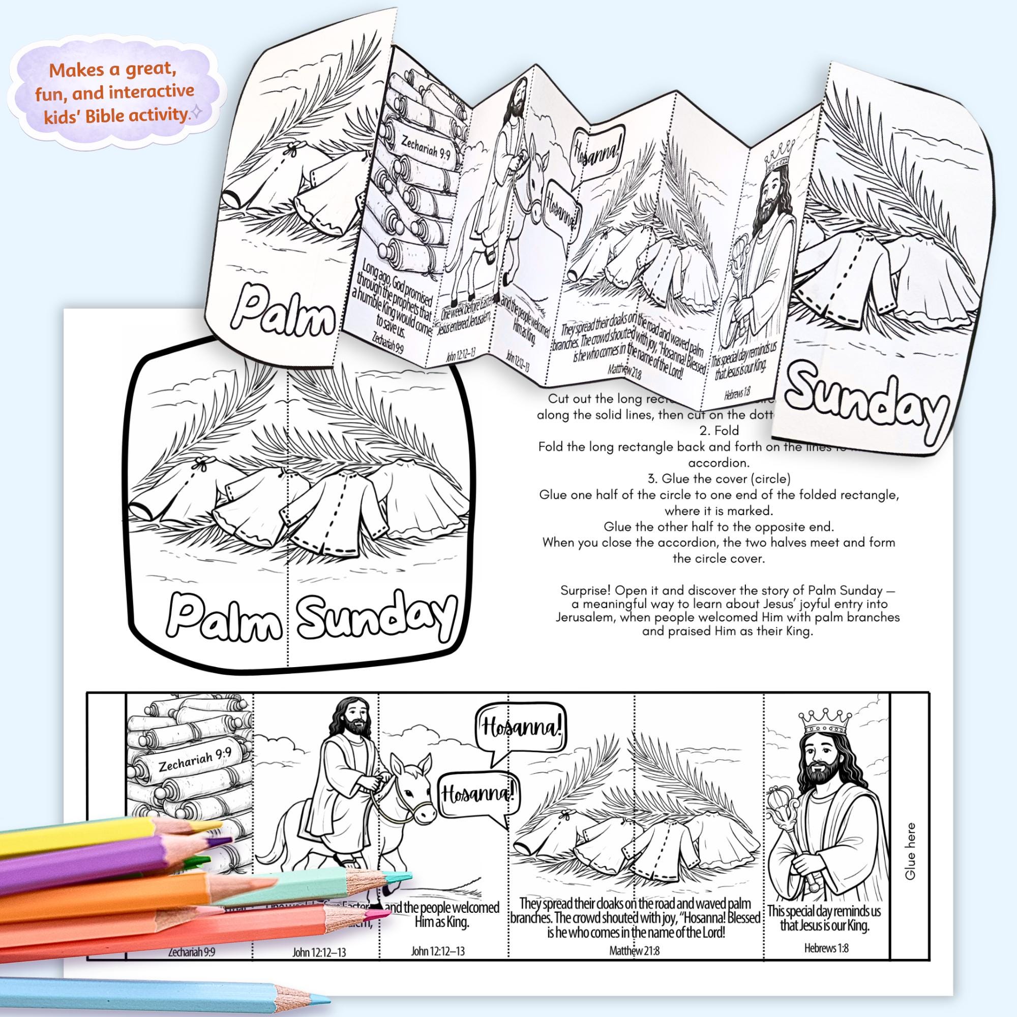 Palm Sunday Craft for Kids | Jesus Enters Jerusalem | Triumphal Entry ...