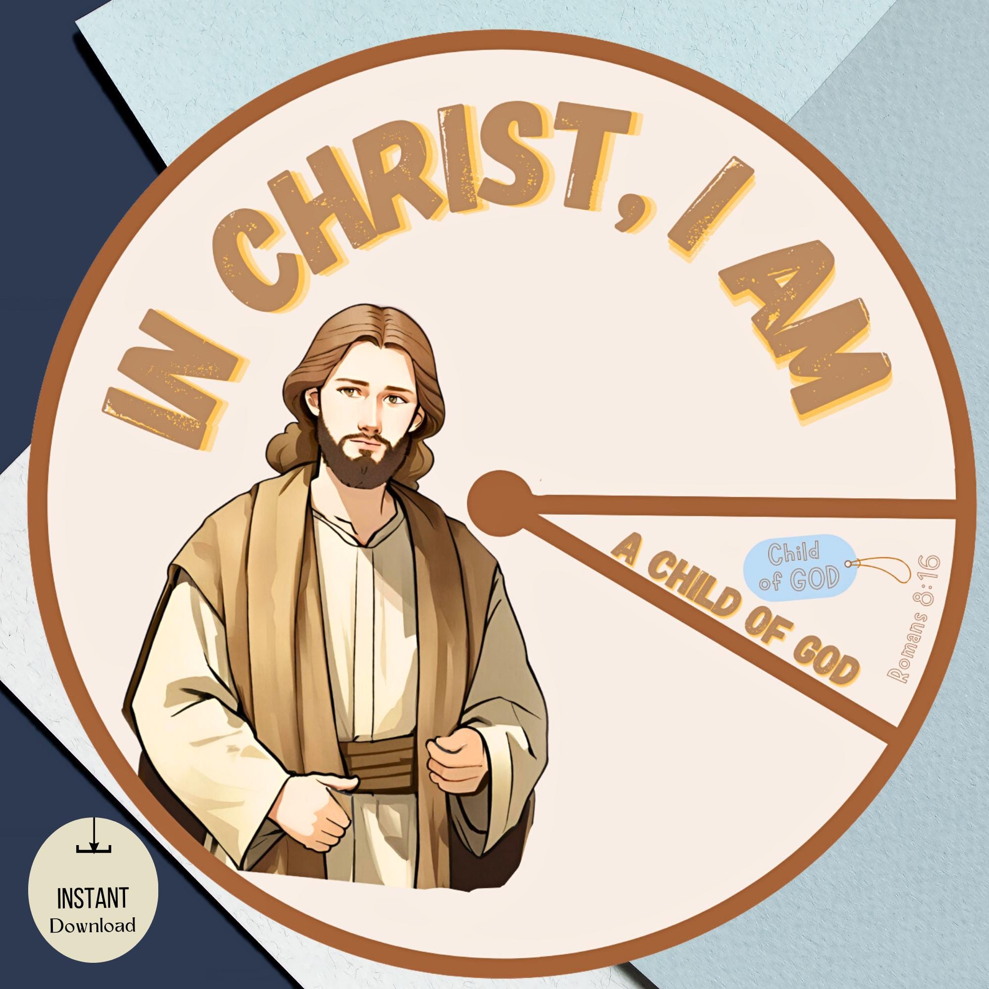 Printable Christian Identity Spinner Wheel, Bible Verse Activity, Identity in Christ Craft, Kids Bible Lesson, Memory Game, Sunday School