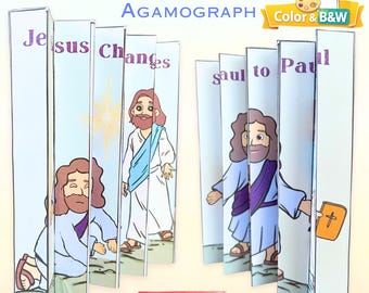 Saul to Paul Agamograph Craft – Kleuractiviteit zondagsschoolbijbel (digitale download)