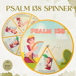Psalm 138 Spinner Wheel| Psalms Craft| Sunday School Craft| Kids Ministry Craft| Kids Bible Activity| Memorize Psalms| Thanksgiving Psalm