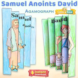 Samuel Anoints David Agamograph Craft, Sunday School Bible Activity (Digital Download)