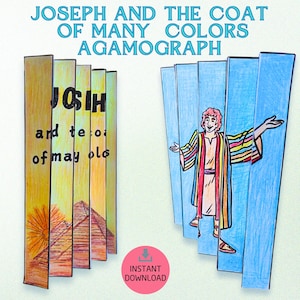 Druckbarer Joseph und der Mantel vieler Farben Agamograph - Sonntagsschulbibel Handwerk & Malaktivität für Kinder, Bibelunterrichtsaktivität