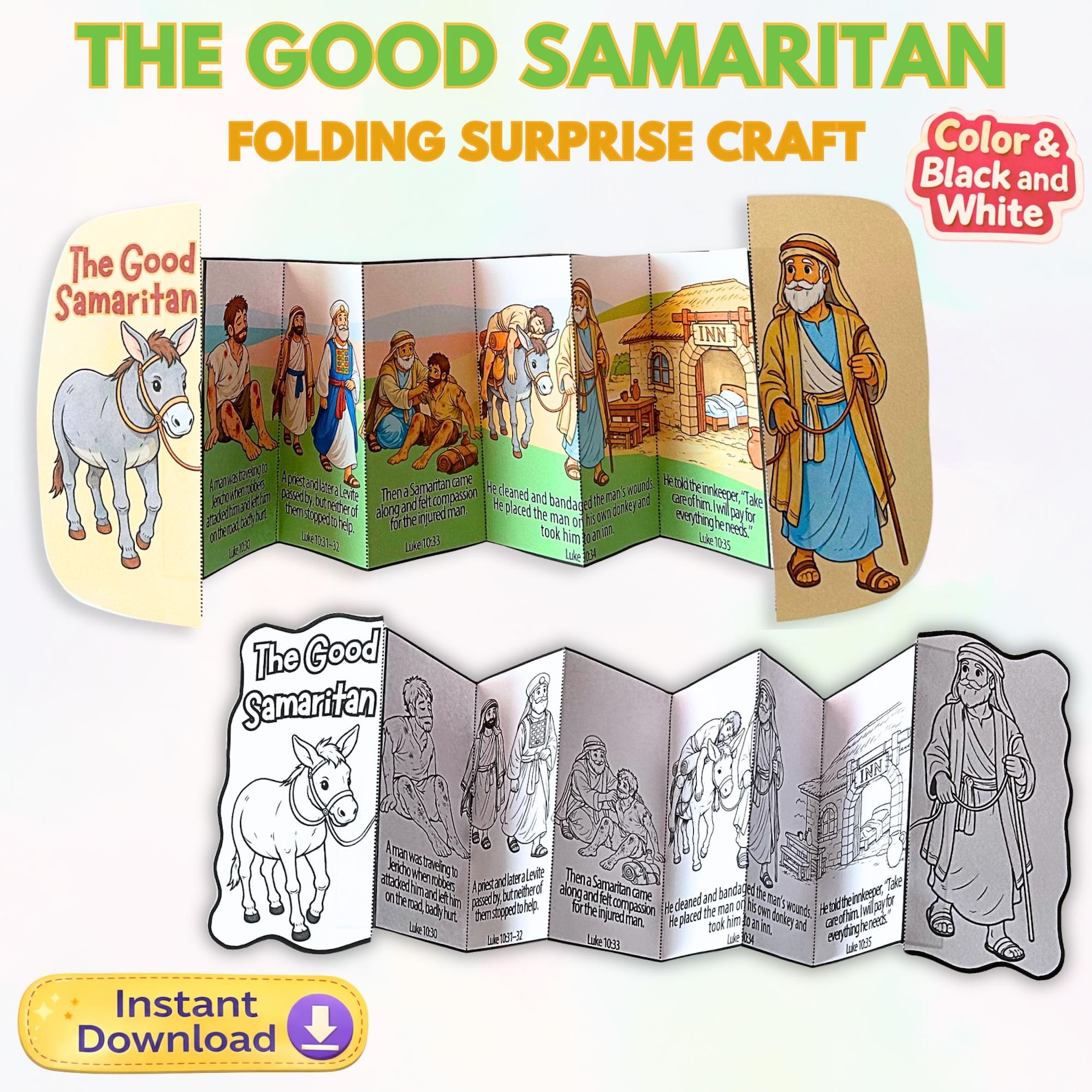 The Good Samaritan Bible Craft, Sunday School Printable Activity ...