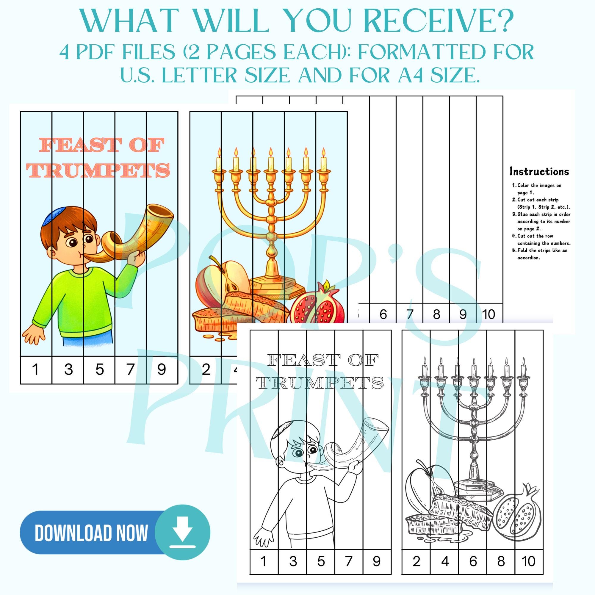 Feast of Trumpets Agamograph Craft – Printable Sunday School Bible ...