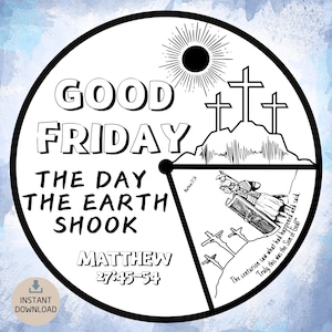 Printable Good Friday Sunday School Craft Holy Week Kids Activity Crucifixion of Jesus Bible Lesson Matthew 27 Easter Homeschooling Project