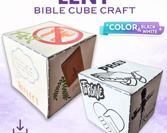 Lent Cube Craft | Sunday School Holy Week Activity (digital Lent Cube Craft | Sunday School Holy Week Activity (digital