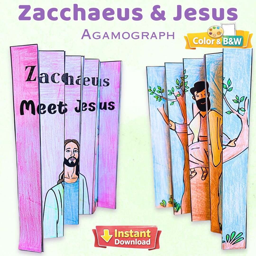 Jesus Meets Zacchaeus Agamograph Craft – Sunday School Bible Activity ...