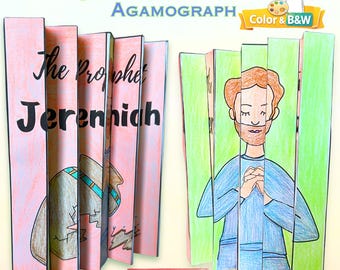 Manualidad del profeta Jeremías (Agamógrafo), actividad para colorear para la escuela dominical (Descargar PDF)