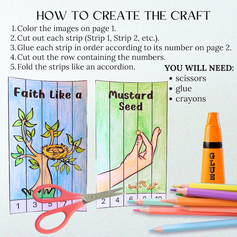 Printable Faith Like a Mustard Seed Agamograph – Sunday School Craft ...