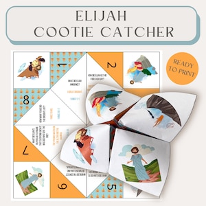Elijah cootie catcher| Sunday school craft| Cootie catcher| Printable bible craft| Fortune teller| Elijah craft