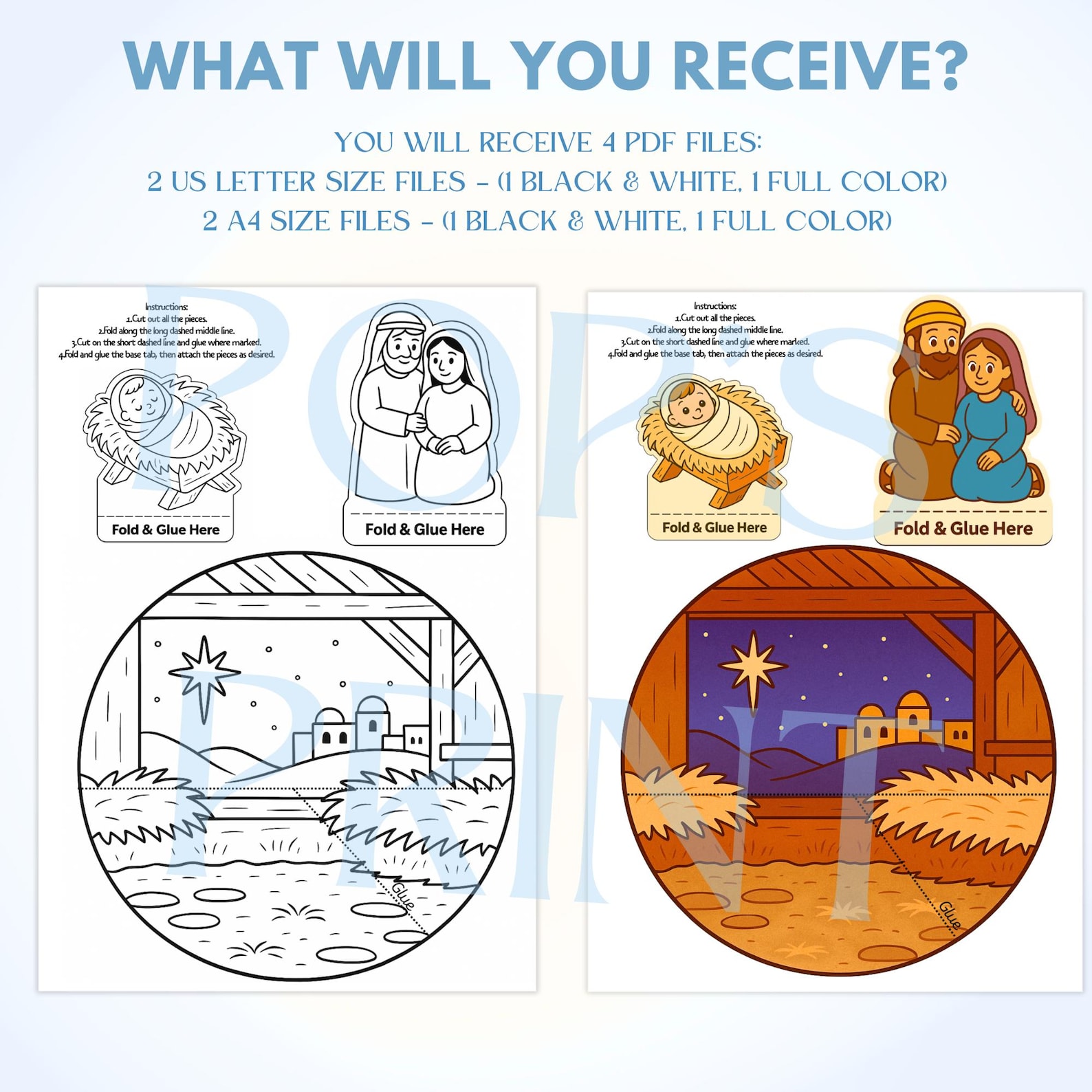 Birth of Jesus Craft | Printable Nativity 3D Bible Scene Activity ...
