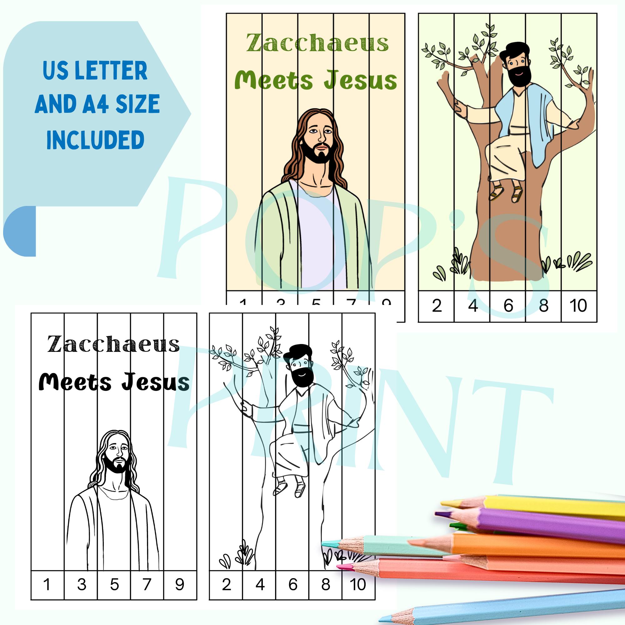 Jesus Meets Zacchaeus Agamograph Craft – Sunday School Bible Activity ...