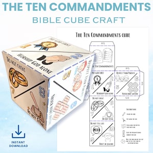 Zehn Gebote Würfelhandwerk, Sonntagsschulaktivität & Bibelspiel (Digitaler Download)