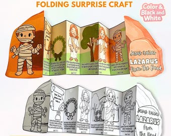 Jesus Raises Lazarus Craft, Sunday School Coloring Activity