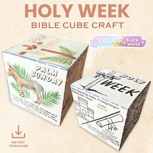Karwoche Cube Craft | Sonntagsschule Osterbibel Aktivität (Digitaler Download)