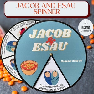 Printable Jacob and Esau Spinner Wheel | Printable Bible Story Craft | Sunday School Activity | Kids Ministry Craft | Bible History Activity