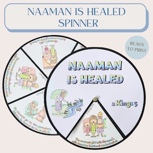 Naaman is healed coloring spinner wheel| Naaman craft| Sunday school craft| Kids ministry craftl Bible activity for kids