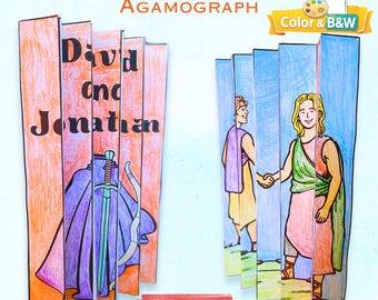 David and Jonathan Agamograph Craft  – Sunday School Bible Story Activity (Instant Download)