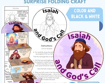 Prophet Isaiah and God's Call Craft | Sunday School Folding Coloring Booklet | Bible Lesson Activity for Kids