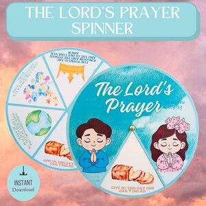 The Lord&#39;s Prayer Spinner Wheel| The Lord&#39;s Prayer Craft| Sunday School Lesson| Kids Ministry Craft| Bible Activity for Kids| Memory Game