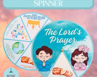 A roda giratória da oração do Senhor | O artesanato da oração do Senhor | Lição da escola dominical | Artesanato do ministério infantil | Atividade bíblica para crianças | Jogo da memória