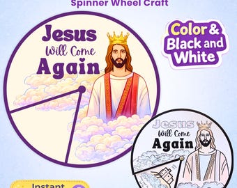 Jesus Will Come Again Spinner Wheel | Sunday School Activity (Digital Download)