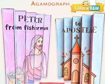 Petrus der Apostel Agamograph Craft, Sonntagsschulbibelaktivität (Digitaler Download)