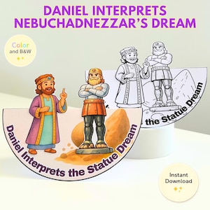 Daniël legt het droomambacht van Nebukadnezar uit | Afdrukbare bijbelkleuractiviteit zondagsschool