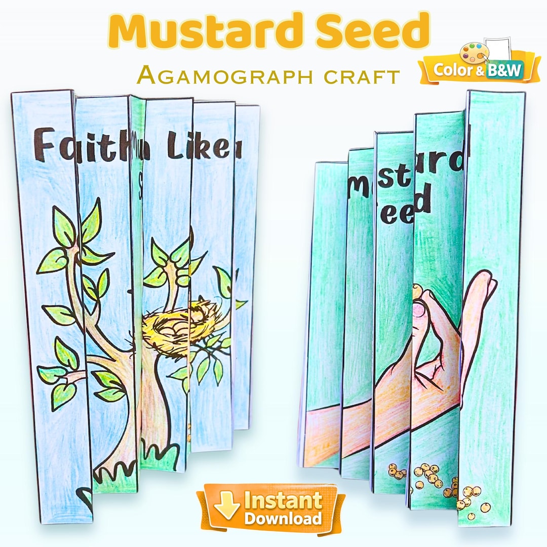 Printable Faith Like a Mustard Seed Agamograph – Sunday School Craft ...