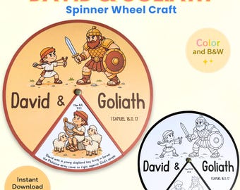 David och Goliat-pyssel, söndagsskolebibelaktivitet, snurrhjul