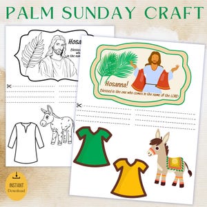 Printable Palm Sunday Mobile, Jesus’ Entry into Jerusalem Sunday School Craft, Kids Ministry Easter Activity, Homeschool Easter Bible Lesson