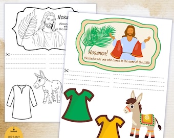 Printable Palm Sunday Mobile, Jesus’ Entry into Jerusalem Sunday School Craft, Kids Ministry Easter Activity, Homeschool Easter Bible Lesson