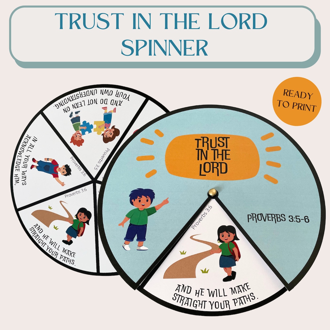 Sunday School Craft Bible Verse 'trust in the Lord' Coloring Spinner ...
