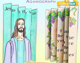 Jesus the True Vine Agamograph Craft – Sunday School Bible Activity (PDF)