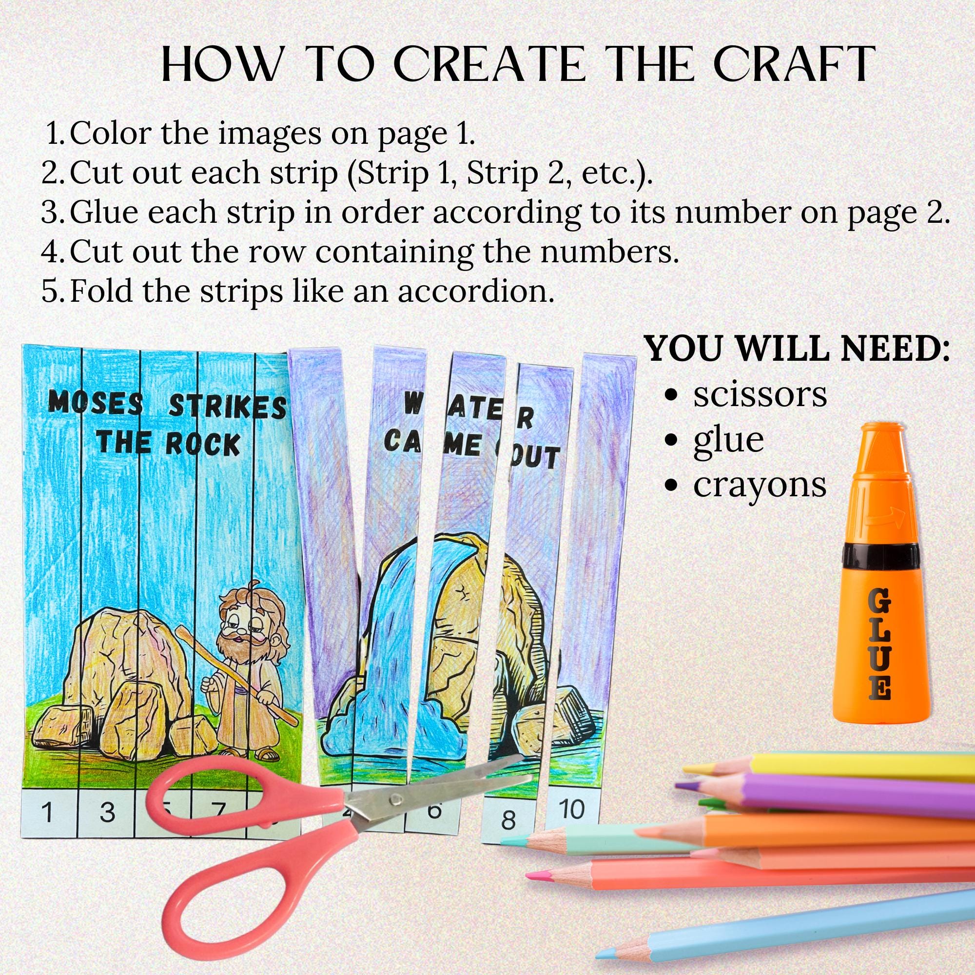 印刷可能な「ヨシュアと太陽が静止する」アガモグラフ、日曜学校の工作、子供向け聖書物語アクティビティ＆塗り絵テンプレート、ペーパークラフト - Etsy  日本, image size:2000x2000