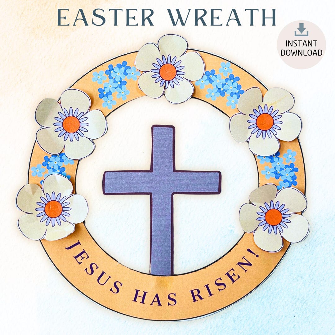 Printable Easter Wreath Sunday School Craft, Kids Ministry Activity ...